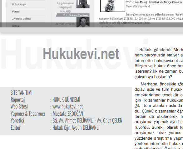 Hukuk Gündemi Dergi Röportajı